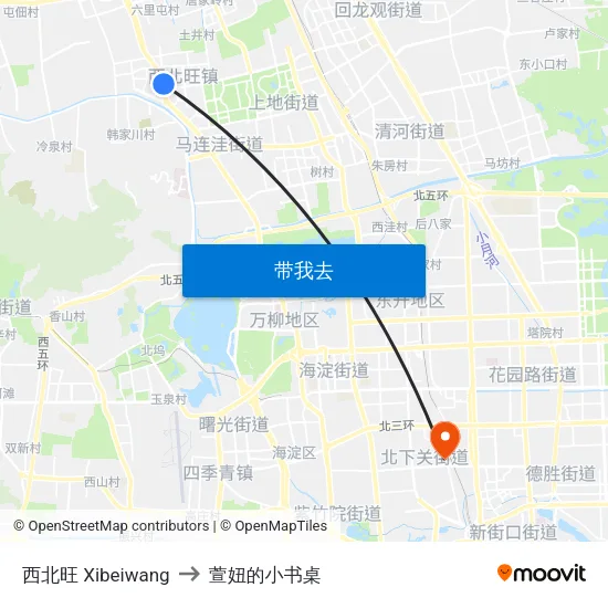 西北旺 Xibeiwang to 萱妞的小书桌 map