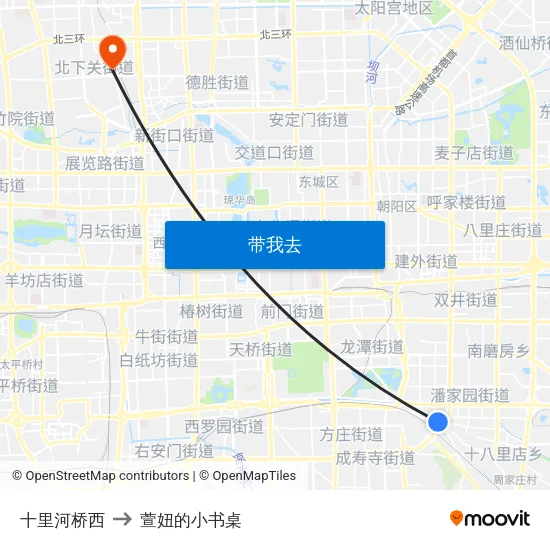 十里河桥西 to 萱妞的小书桌 map