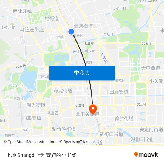 上地 Shangdi to 萱妞的小书桌 map