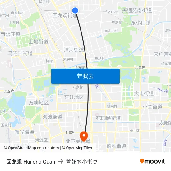 回龙观 Huilong Guan to 萱妞的小书桌 map