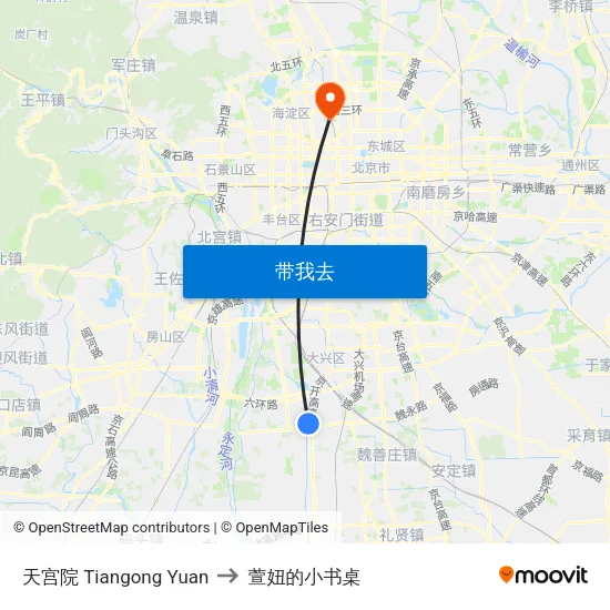天宫院 Tiangong Yuan to 萱妞的小书桌 map