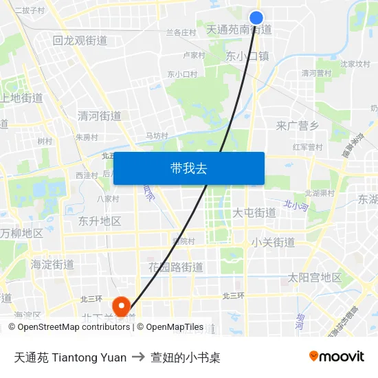 天通苑 Tiantong Yuan to 萱妞的小书桌 map