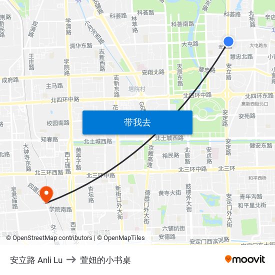 安立路 Anli Lu to 萱妞的小书桌 map