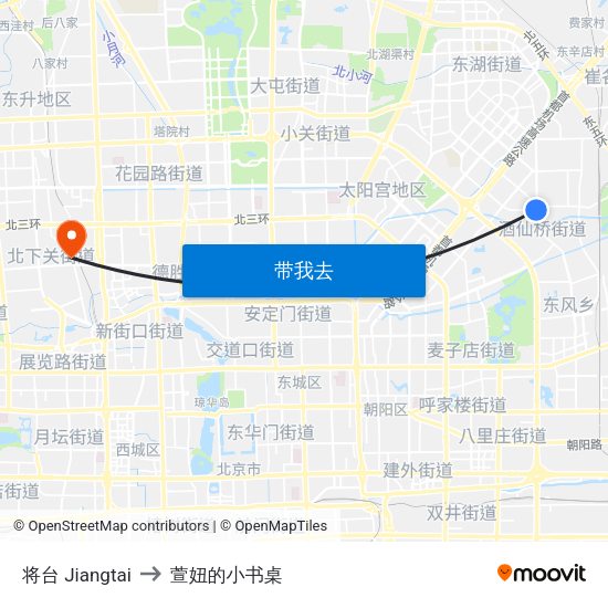 将台 Jiangtai to 萱妞的小书桌 map