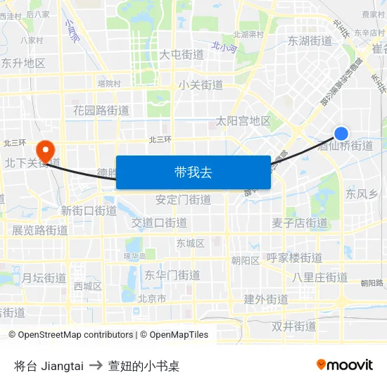 将台 Jiangtai to 萱妞的小书桌 map
