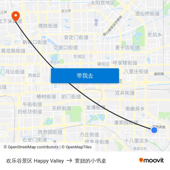 欢乐谷景区 Happy Valley to 萱妞的小书桌 map