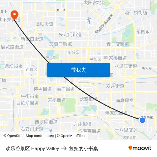 欢乐谷景区 Happy Valley to 萱妞的小书桌 map
