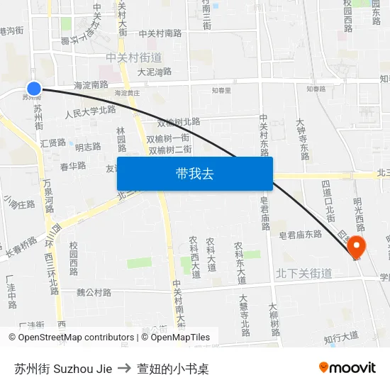 苏州街 Suzhou Jie to 萱妞的小书桌 map