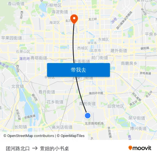 团河路北口 to 萱妞的小书桌 map
