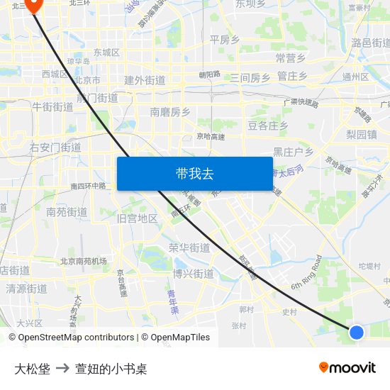 大松垡 to 萱妞的小书桌 map
