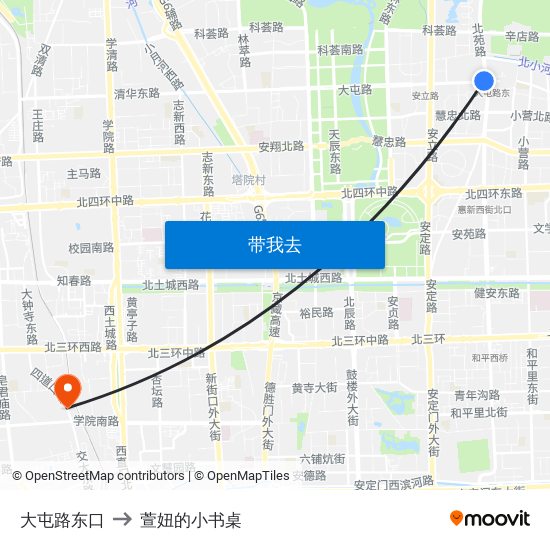 大屯路东口 to 萱妞的小书桌 map