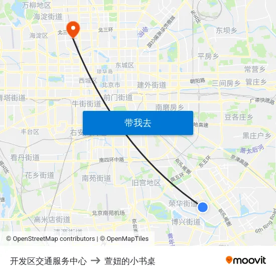 开发区交通服务中心 to 萱妞的小书桌 map