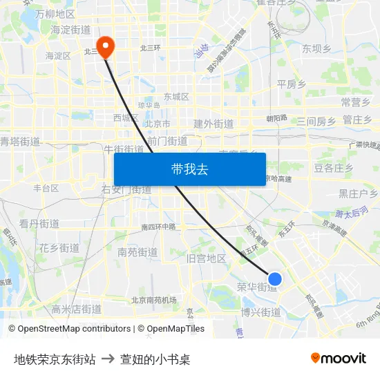 地铁荣京东街站 to 萱妞的小书桌 map