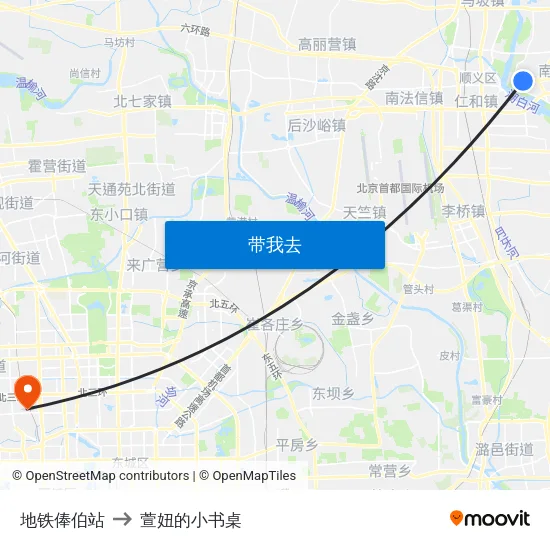 地铁俸伯站 to 萱妞的小书桌 map
