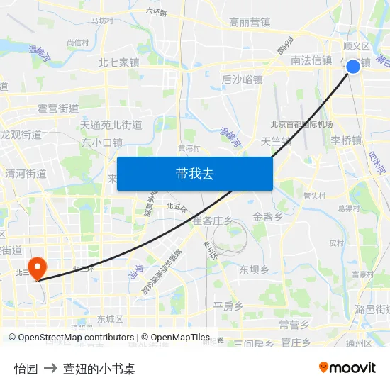 怡园 to 萱妞的小书桌 map