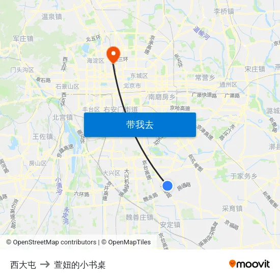 西大屯 to 萱妞的小书桌 map