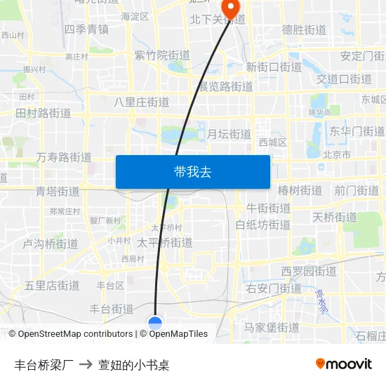 丰台桥梁厂 to 萱妞的小书桌 map