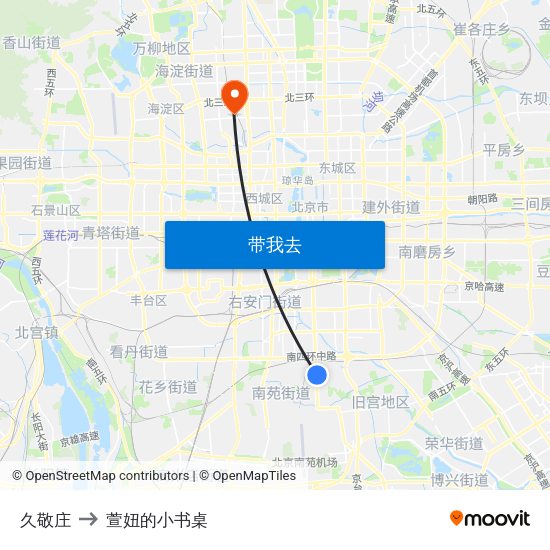 久敬庄 to 萱妞的小书桌 map