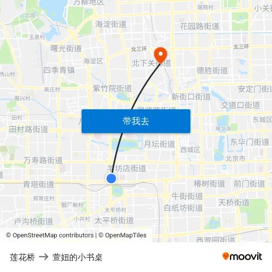 莲花桥 to 萱妞的小书桌 map