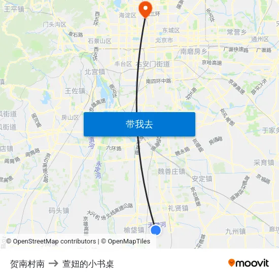 贺南村南 to 萱妞的小书桌 map