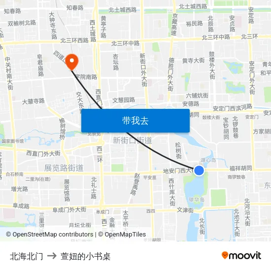 北海北门 to 萱妞的小书桌 map