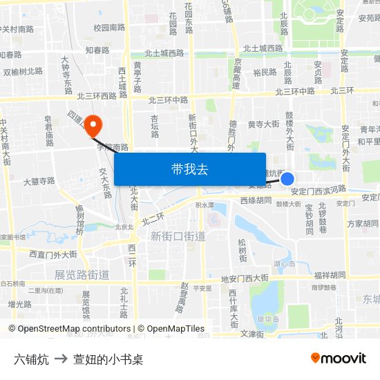 六铺炕 to 萱妞的小书桌 map