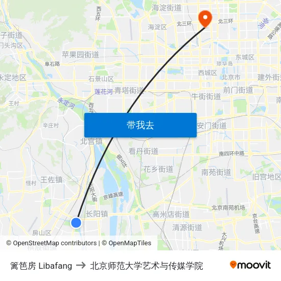 篱笆房 Libafang to 北京师范大学艺术与传媒学院 map