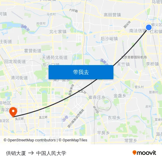 供销大厦 to 中国人民大学 map