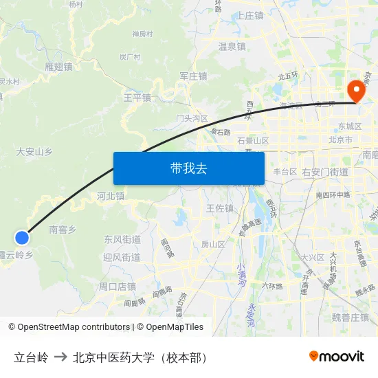 立台岭 to 北京中医药大学（校本部） map