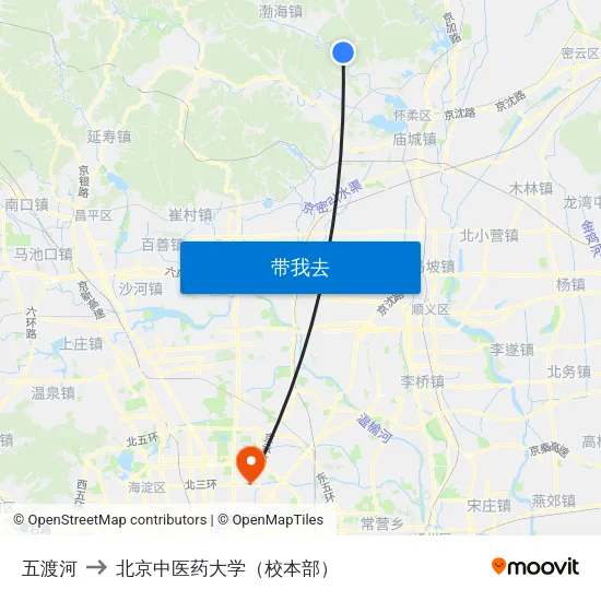 五渡河 to 北京中医药大学（校本部） map