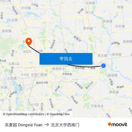 东夏园 Dongxia Yuan to 北京大学西南门 map