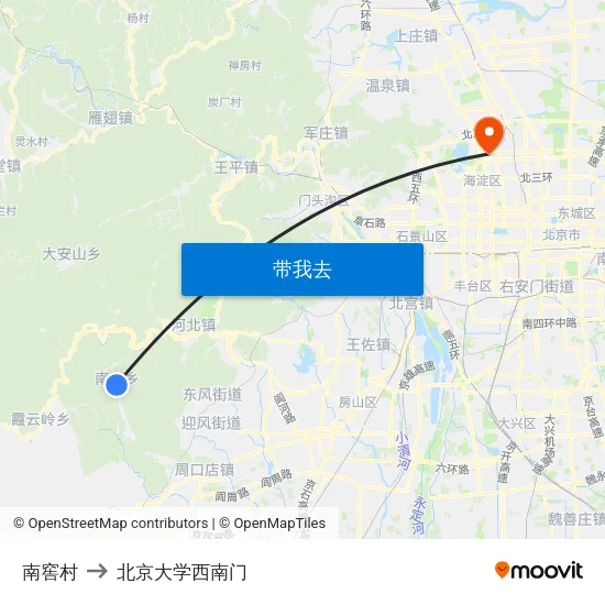 南窖村 to 北京大学西南门 map