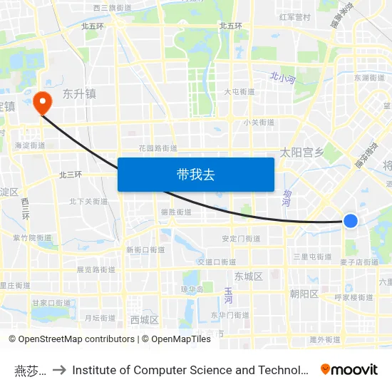 燕莎桥东 to Institute of Computer Science and Technology of Peking University map
