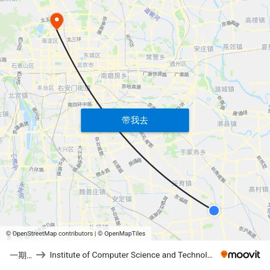 一期公寓 to Institute of Computer Science and Technology of Peking University map