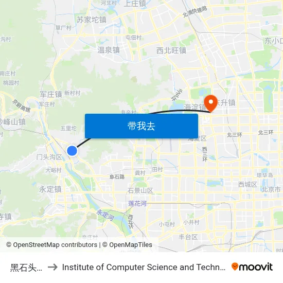 黑石头路南口 to Institute of Computer Science and Technology of Peking University map