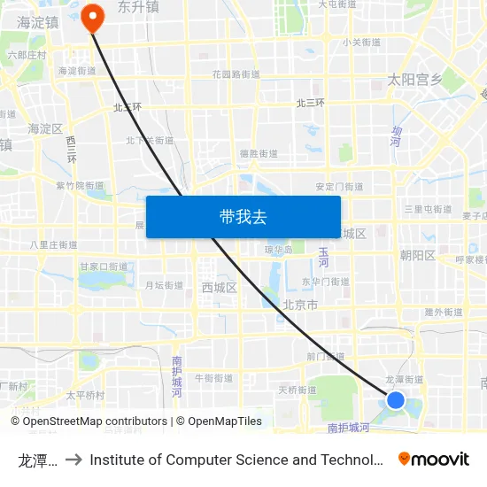 龙潭公园 to Institute of Computer Science and Technology of Peking University map