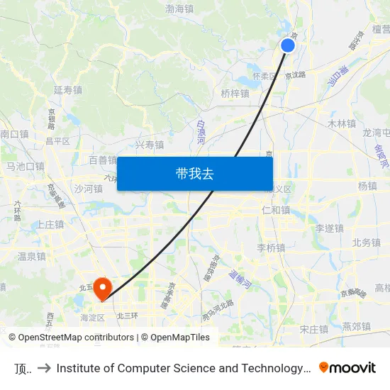 顶秀 to Institute of Computer Science and Technology of Peking University map