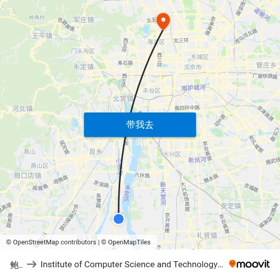鲍庄 to Institute of Computer Science and Technology of Peking University map