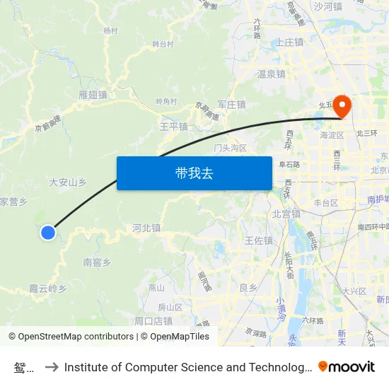 鸳鸯水 to Institute of Computer Science and Technology of Peking University map