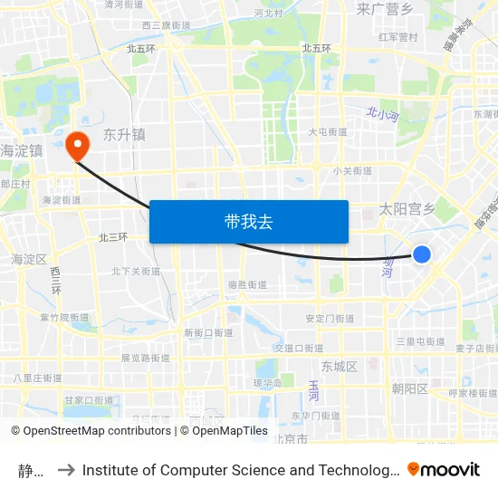 静安庄 to Institute of Computer Science and Technology of Peking University map