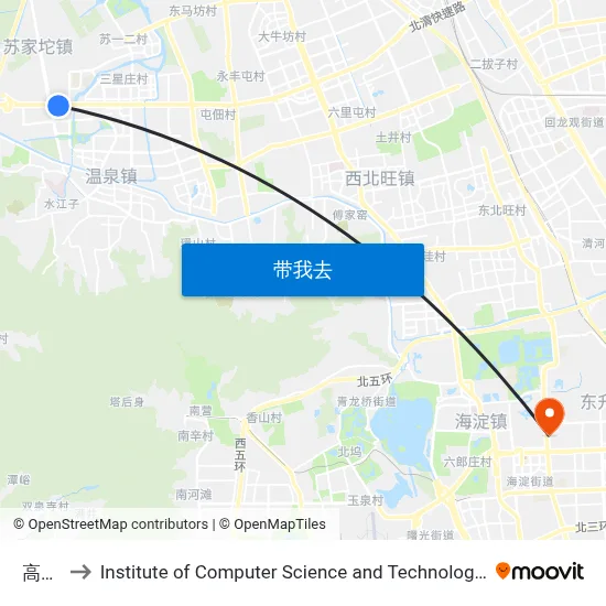 高里掌 to Institute of Computer Science and Technology of Peking University map