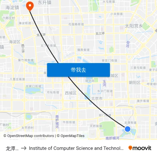 龙潭公园 to Institute of Computer Science and Technology of Peking University map