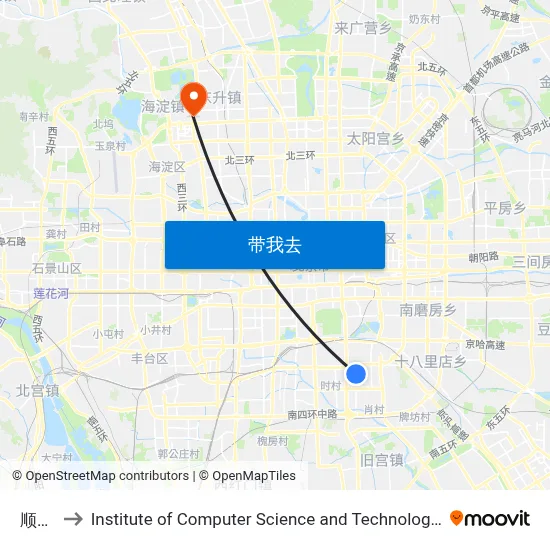 顺四条 to Institute of Computer Science and Technology of Peking University map