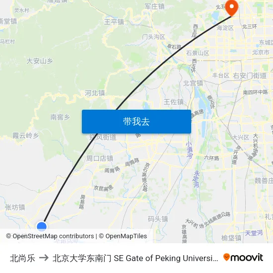 北尚乐 to 北京大学东南门 SE Gate of Peking University map