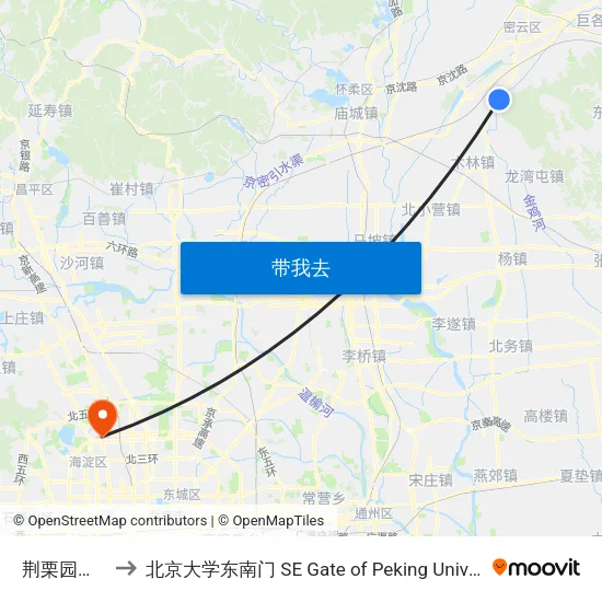 荆栗园路口 to 北京大学东南门 SE Gate of Peking University map