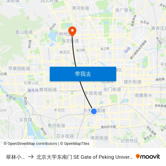 翠林小区 to 北京大学东南门 SE Gate of Peking University map