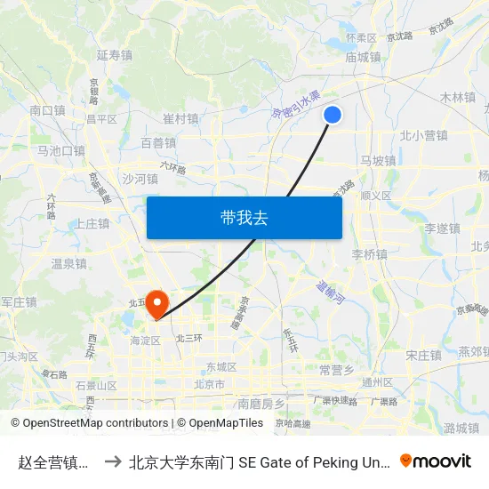 赵全营镇豹房 to 北京大学东南门 SE Gate of Peking University map