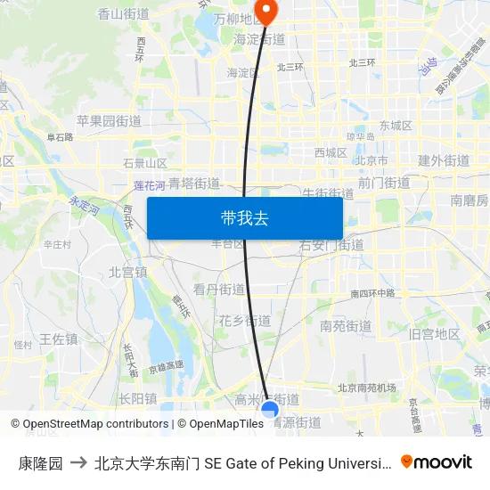 康隆园 to 北京大学东南门 SE Gate of Peking University map
