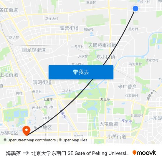 海鶄落 to 北京大学东南门 SE Gate of Peking University map