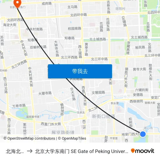 北海北门 to 北京大学东南门 SE Gate of Peking University map